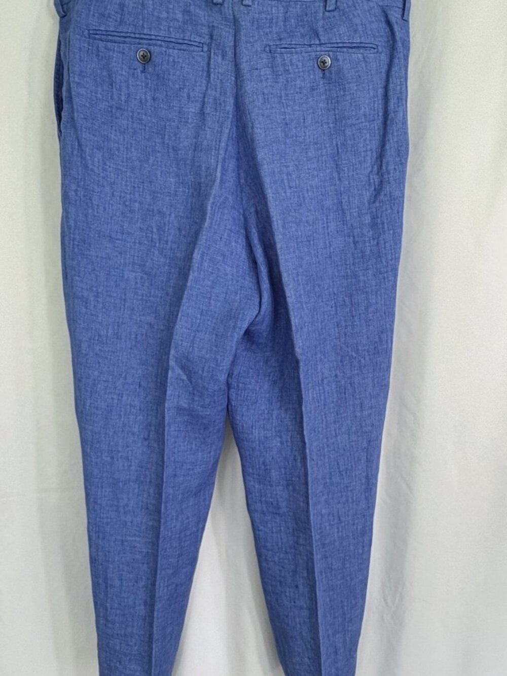 Blujacket Linen Dress Pants Size 36 Cerulean Blue Lined 29” Inseam Tailored - Picture 7 of 14